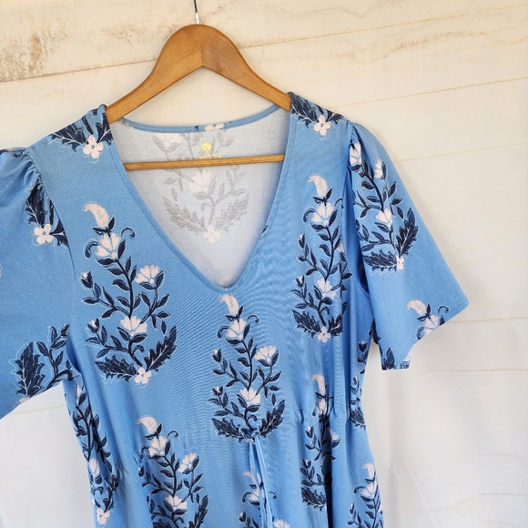 Spartina 449 Floral Blue Maxi Dress Size L - Picture 12 of 15